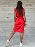 Hurt Czerwona sukienka na co dzień z okrągłym dekoltem MAYFLIES