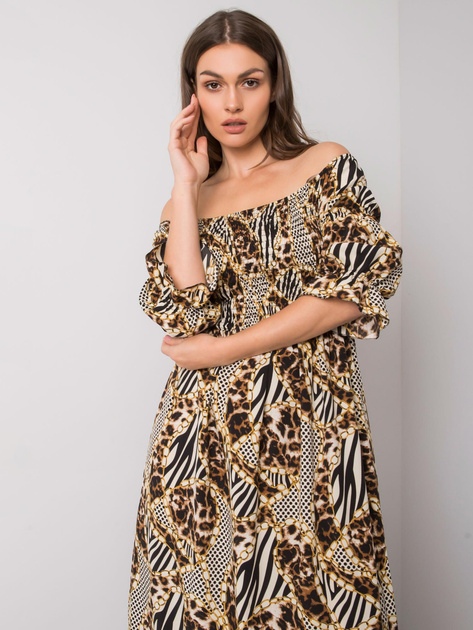 Beżowa długa sukienka Agustina