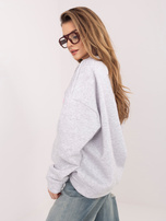 Jasnoszara melanżowa dresowa bluza oversize bez kaptura RUE PARIS
