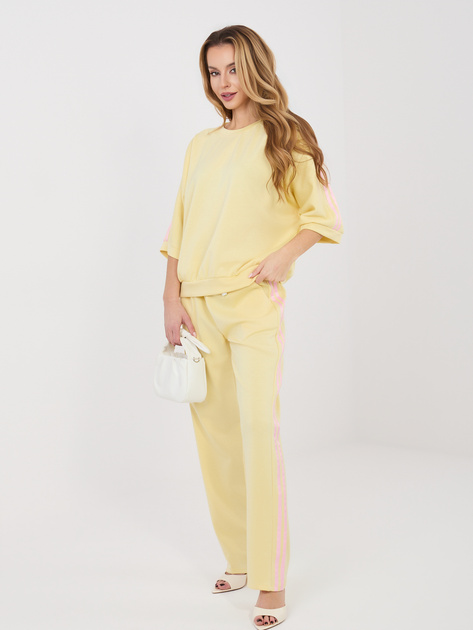 Pastelowy żółty komplet z miękkiego materiału RUE PARIS