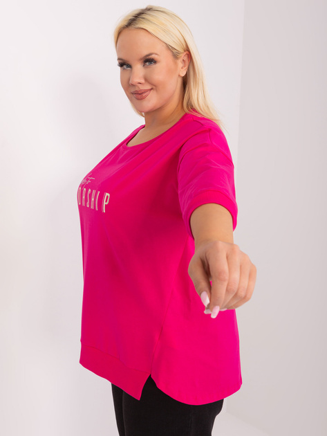 Hurt Ecru bawełniana bluzka plus size z aplikacją