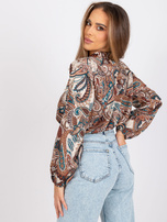 Beżowa bluzka z printami Mia 