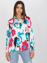 Hurtownia Niebiesko-fuksjowa rozpinana koszula z nadrukiem