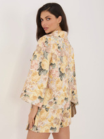 Żółta elegancka marynarka z szerokimi rękawami