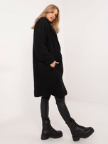 Hurt Czarny płaszcz teddy z zapięciem na guzik