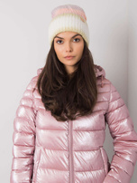 Zielono-brzoskwiniowa czapka beanie ombre