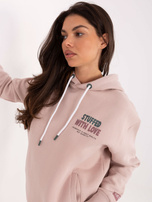 Brudnoróżowa dresowa bluza z napisami SUBLEVEL