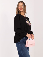 Czarna asymetryczna bluza bez kaptura RUE PARIS 