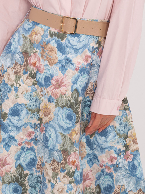 Jasnoniebieska midi spódnica w kwiaty RUE PARIS