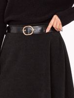 Czarna spódnica o prążkowanej fakturze RUE PARIS