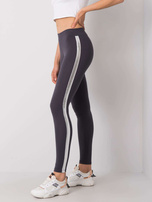 Grafitowo-srebrne legginsy Rissa RUE PARIS