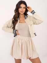 Hurtownia Beżowa spódnica bombka z połyskiem