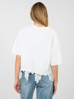 Biała bawełniana bluzka z napisami