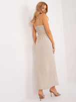 Hurt Jasnobeżowa sukienka koktajlowa na ramiączkach