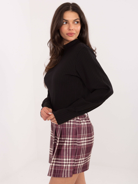 Czarna bluzka basic w szeroki prążek RUE PARIS