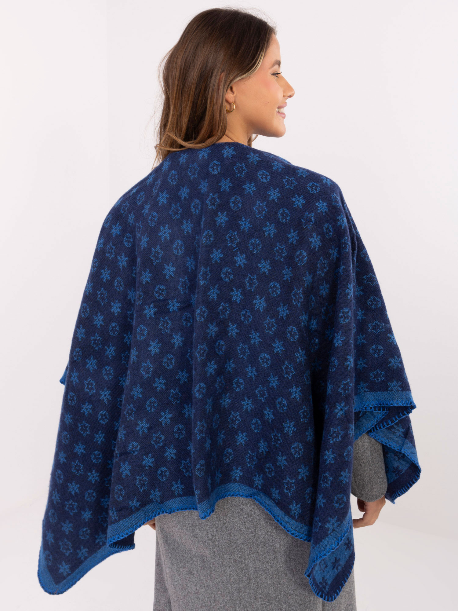 Poncho granatowy