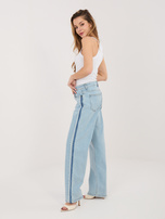 Jasnoniebieskie jeansy straight leg z lampasami SUBLEVEL 