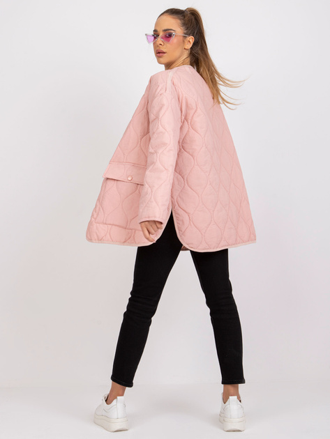 Brudnoróżowa pikowana kurtka bez kaptura Callie RUE PARIS