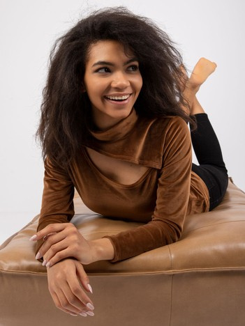 Kigali Women's Brown Velour Blouse