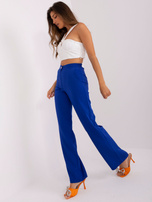 Hurt Kobaltowe materiałowe spodnie z szeroką nogawką