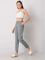 Czarno-zielone spodnie w kratkę Noreen