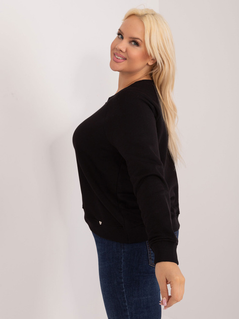 Czarna bluza plus size z bawełny Donna
