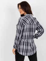 Hurt Ciemnoszara damska koszula w kratę z wiskozy