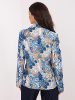 Ciemnoniebieska elegancka marynarka w kwiaty