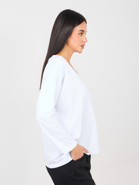 Biała damska bluzka basic z dekoltem V RUE PARIS