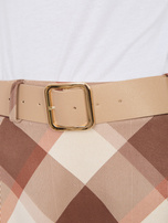 Brązowa elegancka spódnica w kratę  