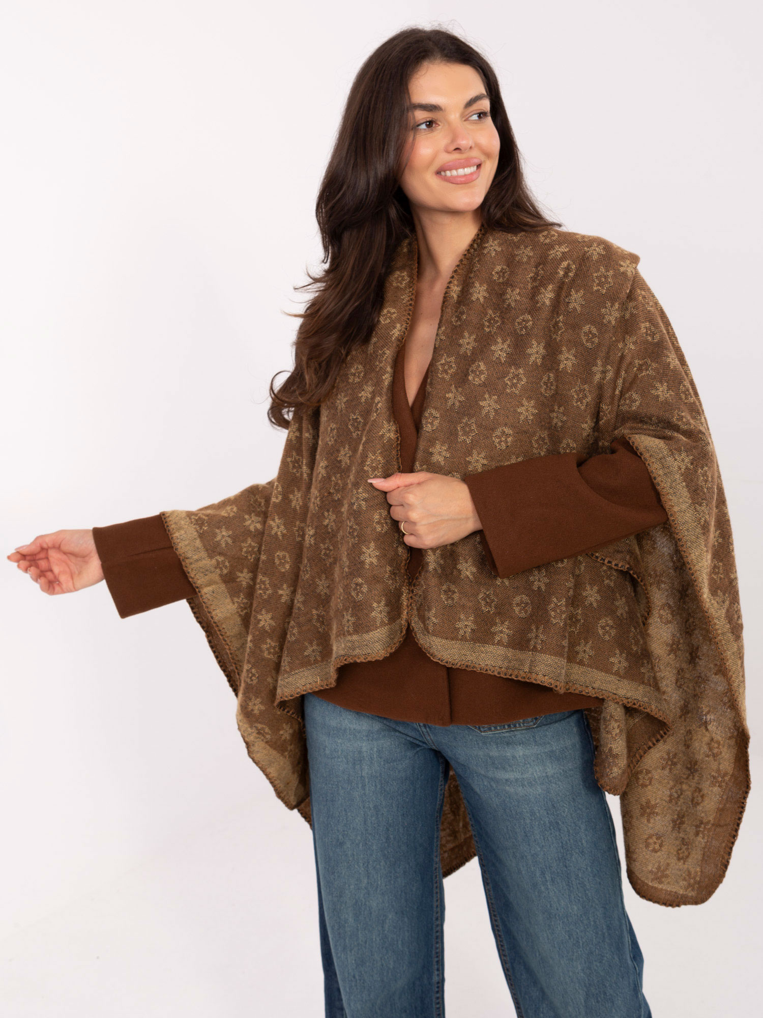 Poncho camelowy