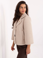 Beżowy płaszcz z piankowego materiału RUE PARIS