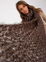 Hurt Ciemnobeżowo-brązowy dzianinowy szal damski