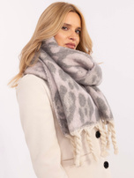 Hurt Jasnoróżowo-szary szal w zwierzęce wzory