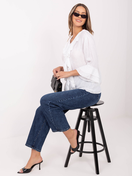 Biała damska koszula boho na lato