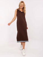 Ciemnobrązowy komplet z rozpinaną bluzą RUE PARIS 