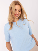 Jasnoniebieski damski sweter z wiskozą