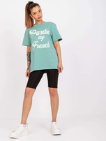 Zielony bawełniany t-shirt na co dzień Jade