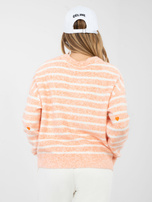 Pomarańczowy damski sweter z okrągłym dekoltem