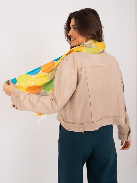 Hurt Biała bawełniana chusta damska we wzory