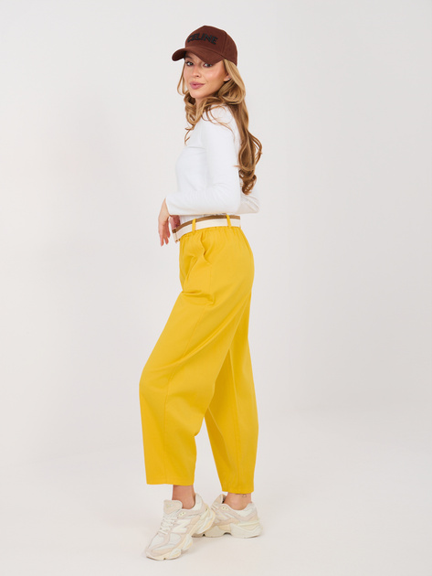 Żółte bawełniane spodnie carrot