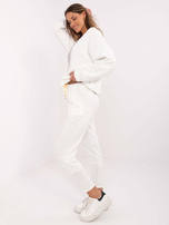 Ecru wholesale sweatpants with viscose addition.