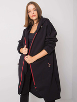 Czarno-czerwona bluza z kieszeniami Saige