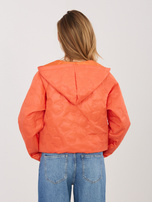 Pomarańczowa pikowana kurtka z kapturem RUE PARIS 