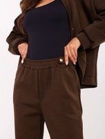 Ciemnobrązowy komplet z kardiganem oversize RUE PARIS