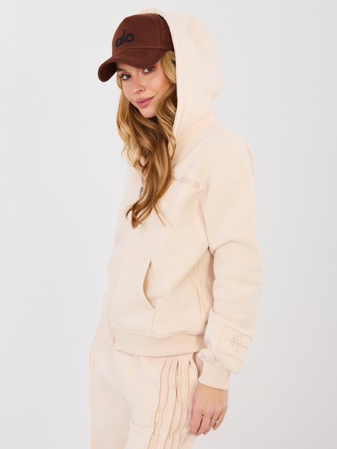 Jasnobeżowa rozpinana bluza z kieszeniami NATURAL SIDE