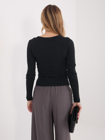 Czarny dopasowany longsleeve z bawełny