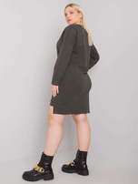 Ciemna khaki sukienka dresowa plus size Akira 