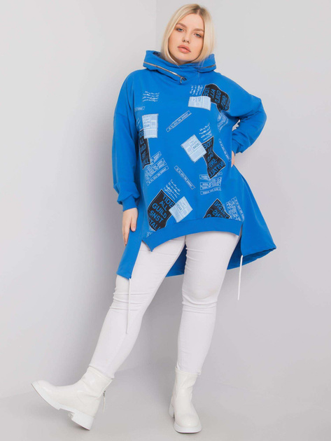 Ciemnoniebieska bluza z kapturem plus size Ives