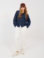 Granatowa jeansowa koszula z kieszeniami 